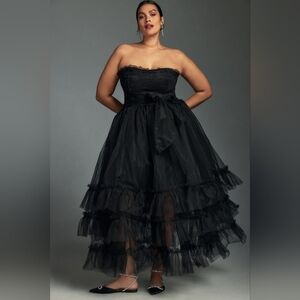 Anthropologie Pilcro Strappless Tulle Midi Dress XL